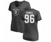 Football Women's Oakland Raiders #96 Clelin Ferrell Ash One Color T-Shirt