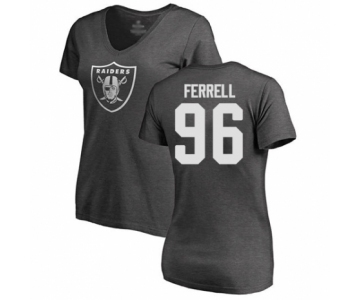 Football Women's Oakland Raiders #96 Clelin Ferrell Ash One Color T-Shirt