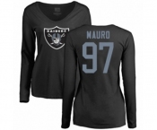 Football Women's Oakland Raiders #97 Josh Mauro Black Name & Number Logo Long Sleeve T-Shirt