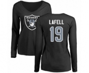 NFL Women's Nike Oakland Raiders #19 Brandon LaFell Black Name & Number Logo Long Sleeve T-Shirt