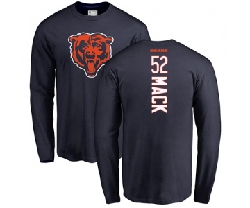 NFL Nike Chicago Bears #52 Khalil Mack Navy Blue Backer Long Sleeve T-Shirt