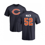 NFL Nike Chicago Bears #52 Khalil Mack Navy Blue Name & Number Logo T-Shirt