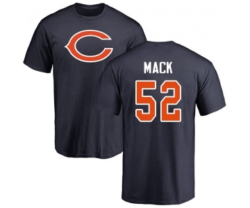 NFL Nike Chicago Bears #52 Khalil Mack Navy Blue Name & Number Logo T-Shirt