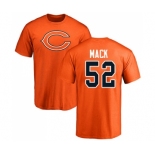 NFL Nike Chicago Bears #52 Khalil Mack Orange Name & Number Logo T-Shirt