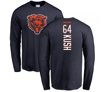 NFL Nike Chicago Bears #64 Eric Kush Navy Blue Backer Long Sleeve T-Shirt