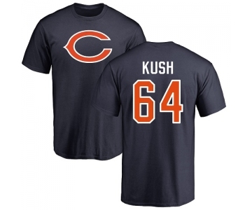 NFL Nike Chicago Bears #64 Eric Kush Navy Blue Name & Number Logo T-Shirt