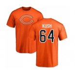 NFL Nike Chicago Bears #64 Eric Kush Orange Name & Number Logo T-Shirt