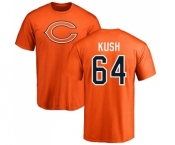 NFL Nike Chicago Bears #64 Eric Kush Orange Name & Number Logo T-Shirt