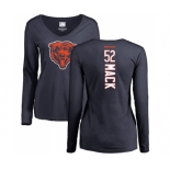 NFL Women's Nike Chicago Bears #52 Khalil Mack Navy Blue Backer Long Sleeve T-Shirt