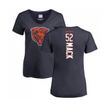 NFL Women's Nike Chicago Bears #52 Khalil Mack Navy Blue Backer T-Shirt