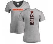 NFL Women's Nike Chicago Bears #64 Eric Kush Ash Backer V-Neck T-Shirt