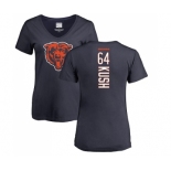 NFL Women's Nike Chicago Bears #64 Eric Kush Navy Blue Backer T-Shirt