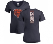 NFL Women's Nike Chicago Bears #64 Eric Kush Navy Blue Backer T-Shirt