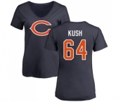 NFL Women's Nike Chicago Bears #64 Eric Kush Navy Blue Name & Number Logo T-Shirt