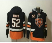 Men's Chicago Bears #52 Khalil Mack Navy Blue Pocket Stitched NFL Pullover Hoodie