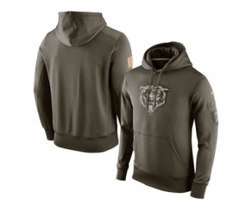 Men''s Chicago Bears Nike Olive Salute To Service KO Performance Hoodie