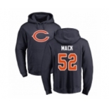 NFL Nike Chicago Bears #52 Khalil Mack Navy Blue Name & Number Logo Pullover Hoodie