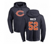 NFL Nike Chicago Bears #52 Khalil Mack Navy Blue Name & Number Logo Pullover Hoodie