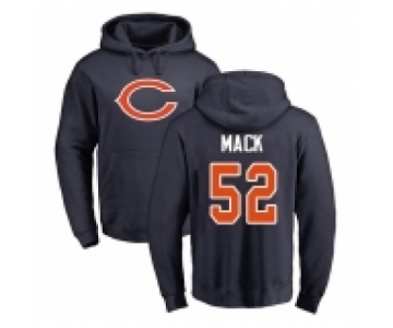 NFL Nike Chicago Bears #52 Khalil Mack Navy Blue Name & Number Logo Pullover Hoodie