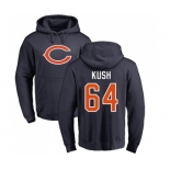 NFL Nike Chicago Bears #64 Eric Kush Navy Blue Name & Number Logo Pullover Hoodie