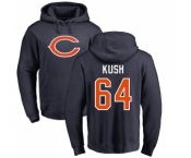 NFL Nike Chicago Bears #64 Eric Kush Navy Blue Name & Number Logo Pullover Hoodie