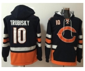 Nike Bears #10 Mitchell Trubisky Navy Blue Orange Name & Number Pullover NFL Hoodie