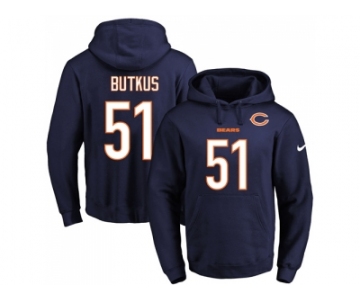 Nike Chicago Bears #51 Dick Butkus Navy Blue Name & Number Pullover NFL Hoodie