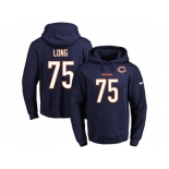 Nike Chicago Bears #75 Kyle Long Navy Blue Name & Number Pullover NFL Hoodie