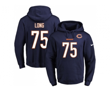 Nike Chicago Bears #75 Kyle Long Navy Blue Name & Number Pullover NFL Hoodie