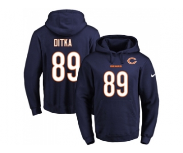 Nike Chicago Bears #89 Mike Ditka Navy Blue Name & Number Pullover NFL Hoodie