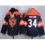 nike nfl jerseys chicago bears #34 payton orange-blue-1[pullover hooded sweatshirt]