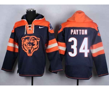 nike nfl jerseys chicago bears #34 payton orange-blue-1[pullover hooded sweatshirt]