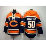 nike nfl jerseys chicago bears #50 singletary orange-blue[pullover hooded sweatshirt]