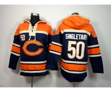 nike nfl jerseys chicago bears #50 singletary orange-blue[pullover hooded sweatshirt]