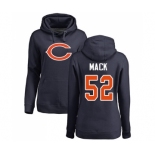 NFL Women's Nike Chicago Bears #52 Khalil Mack Navy Blue Name & Number Logo Pullover Hoodie