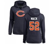 NFL Women's Nike Chicago Bears #52 Khalil Mack Navy Blue Name & Number Logo Pullover Hoodie