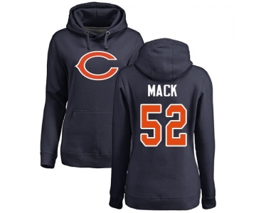 NFL Women's Nike Chicago Bears #52 Khalil Mack Navy Blue Name & Number Logo Pullover Hoodie