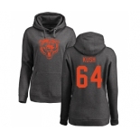 NFL Women's Nike Chicago Bears #64 Eric Kush Ash One Color Pullover Hoodie