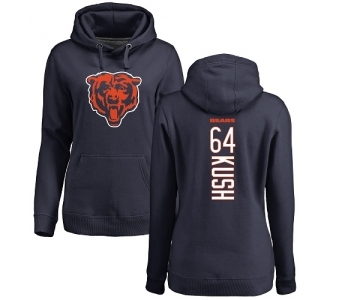 NFL Women's Nike Chicago Bears #64 Eric Kush Navy Blue Backer Pullover Hoodie