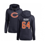 NFL Women's Nike Chicago Bears #64 Eric Kush Navy Blue Name & Number Logo Pullover Hoodie