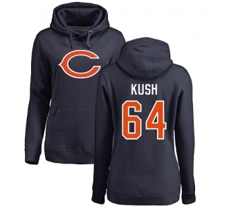 NFL Women's Nike Chicago Bears #64 Eric Kush Navy Blue Name & Number Logo Pullover Hoodie