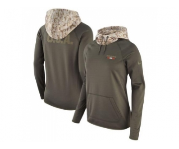 Women Chicago Bears Nike Olive Salute to Service Performance Pullover Hoodie