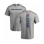 Football Denver Broncos #22 Kareem Jackson Ash Backer T-Shirt