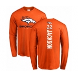 Football Denver Broncos #22 Kareem Jackson Orange Backer Long Sleeve T-Shirt