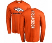 Football Denver Broncos #22 Kareem Jackson Orange Backer Long Sleeve T-Shirt