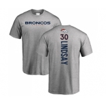 NFL Nike Denver Broncos #30 Phillip Lindsay Ash Backer T-Shirt