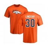 NFL Nike Denver Broncos #30 Phillip Lindsay Orange Name & Number Logo T-Shirt