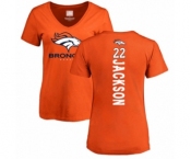 Football Women's Denver Broncos #22 Kareem Jackson Orange Backer T-Shirt