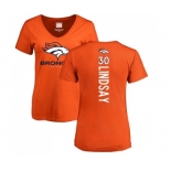 NFL Women's Nike Denver Broncos #30 Phillip Lindsay Orange Backer T-Shirt