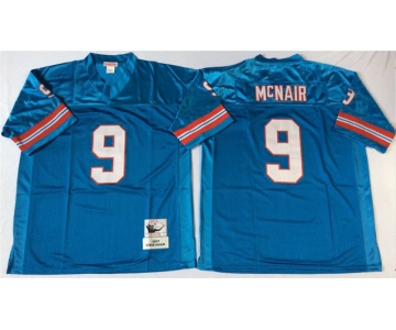 Nfl houston oilers  #9 Steve McNair m&n Blue Jerseys